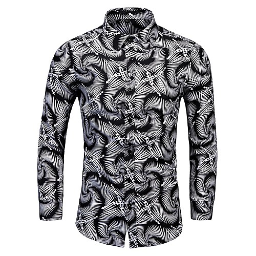 

Men's Shirt Other Prints Graphic Plus Size Long Sleeve Casual Tops Casual Soft Breathable Dark Gray