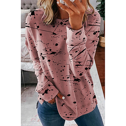 

Women's Pullover Sweatshirt Graphic Prints Print Daily Going out 3D Print Casual Streetwear Hoodies Sweatshirts Blushing Pink Wine Gray