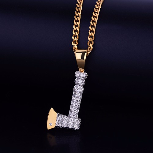 

Women's Men's Pendant Necklace Necklace Drop Unique Design Fashion European Trendy Zircon Alloy Gold 60-70 cm Necklace Jewelry 1pc For Street Gift Masquerade Prom Festival