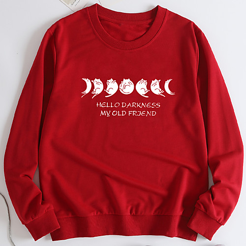 

Women's Pullover Sweatshirt Letter Print Casual Hot Stamping Casual Hoodies Sweatshirts Wine Red Blushing Pink Red
