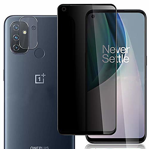 

anbzsign[2 pack]camera lens protector and [2 pack] privacy full coverage screen protector for oneplus nord n10 / nord n10 5g, anti-spy 9h hardness tempered glass