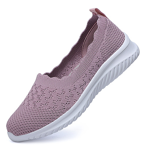 

Women's Loafers & Slip-Ons Flat Heel Round Toe Booties Ankle Boots Daily Tissage Volant Solid Colored Burgundy Pink Gray