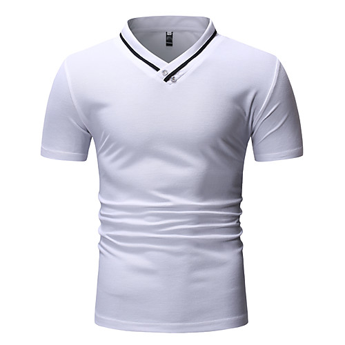 

Men's Golf Shirt T shirt non-printing Solid Color Short Sleeve Daily Tops Comfortable White Black Navy Blue