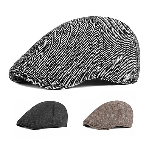 

Men's Protective Hat Party Dailywear Classic Retro Color Block Black Hat