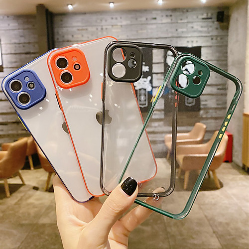 

Phone Case For Apple Back Cover iPhone 12 Pro Max 11 SE 2020 X XR XS Max 8 7 Shockproof Dustproof Transparent Solid Colored TPU