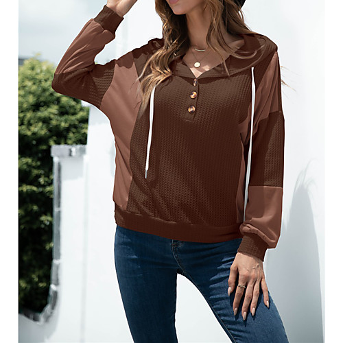 

Women's Casual Modern Style Solid Color Pullover Sweater Long Sleeve Sweater Cardigans V Neck Fall Winter Spring ArmyGreen Brown Apricot