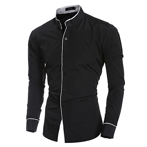 

Men's Shirt Plain Solid Color Long Sleeve Street Tops Casual Soft Breathable Gray White Black