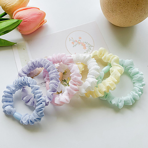 

Candy-colored Ins Small Intestine Hair Band Sweet Color Headband Korean Ins Rubber Band Cream Rubber Band Fabric Fairy Headband 6pcs