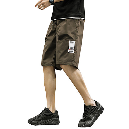 

Men's Shorts Sports Leisure Sports Shorts Pants Solid Color Short Classic Coffee