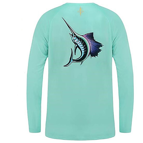 

CAWANFLY Men's Fishing Shirt Outdoor Long Sleeve UPF50 UV Protection Quick Dry Lightweight Breathable Top Autumn / Fall Spring Summer Athleisure Fishing Camping & Hiking Light Green / Micro-elastic