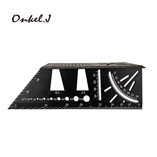 

Aluminum Alloy Multifunctional Angle Ruler 45/90 Degree Crossing Line Angle Ruler Three Dimensional Woodworking Stop Type Fixed Gauge Tool