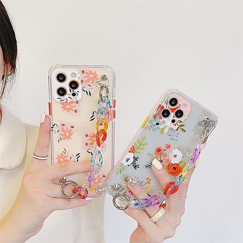 

Phone Case For Apple Back Cover iPhone 12 Pro Max 11 SE 2020 X XR XS Max 8 7 Shockproof Dustproof Geometric Pattern Flower TPU