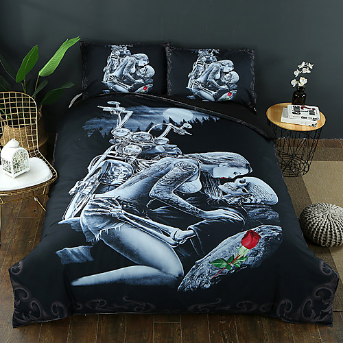 

Skull Duvet Cover King 3D Ride or Die Printed Bedding Duvet Cover with Zipper Closure 3 Pieces Microfiber Duvet Cover Set for Adults(1 Duvet Cover 2 Pillow Shams)