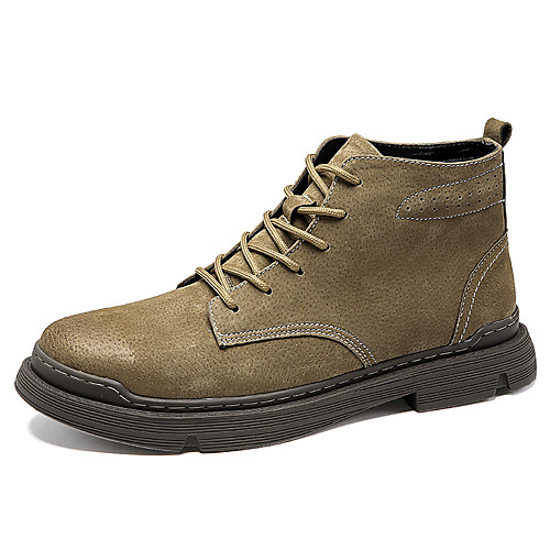 

Men's Boots British Daily Outdoor PU Warm Non-slipping Wear Proof Booties / Ankle Boots Khaki Brown Fall Winter