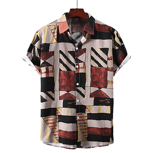 

Men's Shirt Graphic Short Sleeve Casual Tops Basic Gray