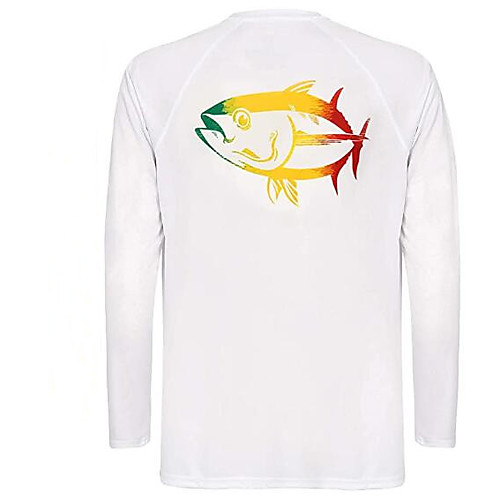 

CAWANFLY Men's Fishing Shirt Outdoor Long Sleeve UPF50 UV Protection Quick Dry Lightweight Breathable Top Autumn / Fall Spring Summer Athleisure Fishing Camping & Hiking White / Micro-elastic