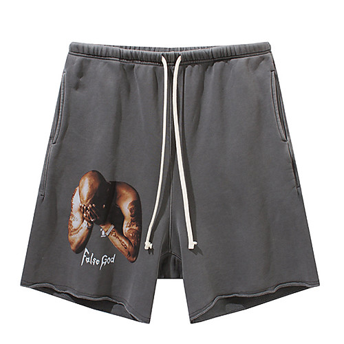 

Men's Fashion Streetwear Comfort Breathable Sports Daily Sports Chinos Shorts Pants Graphic Prints Knee Length Pocket Elastic Waist Black Dark Gray