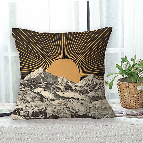 

Sun Mountain Double Side Cushion Cover 1PC Soft Decorative Square Throw Pillow Cover Cushion Case Pillowcase for Bedroom Livingroom Superior Quality Machine Washable Outdoor Cushion for Sofa Couch Bed Chair