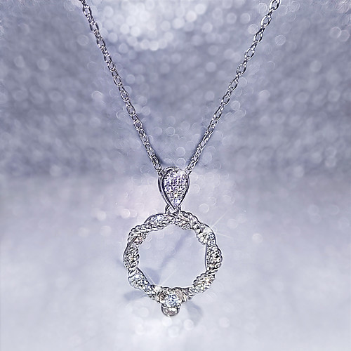

Women's Clear AAA Cubic Zirconia Pendant Necklace Braided Floral / Botanicals Dainty Elegant Fashion Korean Brass Silver 50 cm Necklace Jewelry 1pc For Street Gift Beach Festival
