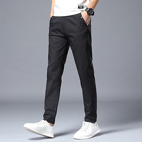 

Men's Casual Casual / Sporty Casual Daily Pants Business Pants Solid Color Full Length Classic Light Grey Black Light Green