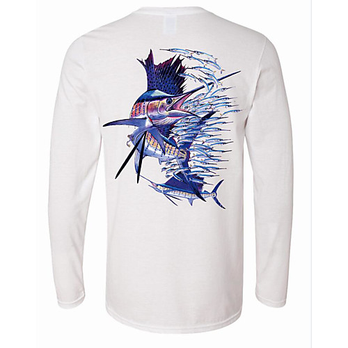 

CAWANFLY Men's Fishing Shirt Outdoor Long Sleeve UPF50 UV Protection Quick Dry Lightweight Breathable Top Autumn / Fall Spring Summer Athleisure Fishing Camping & Hiking White / Micro-elastic