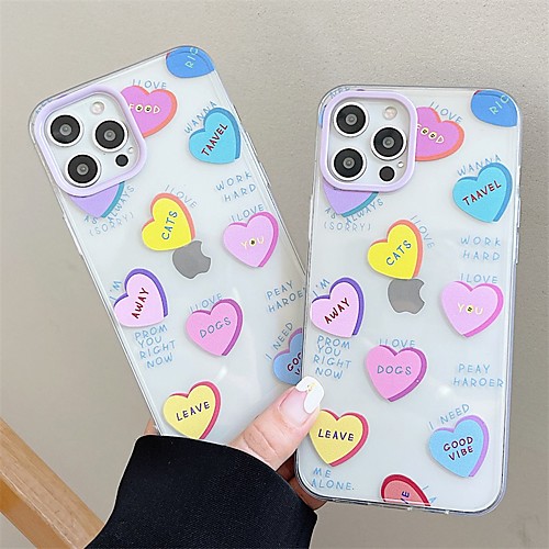 

Phone Case For Apple Back Cover iPhone 12 Pro Max 11 SE 2020 X XR XS Max 8 7 Shockproof Dustproof Cartoon Heart TPU