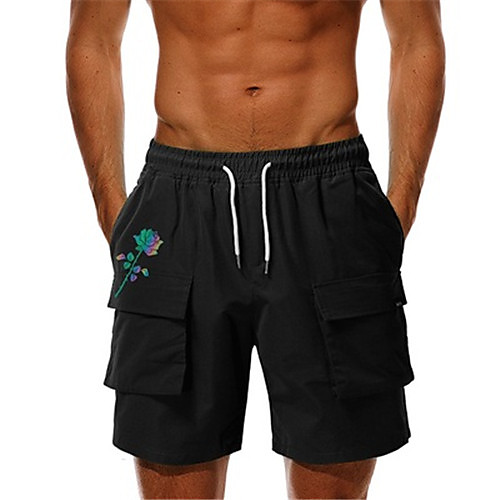 

Men's Casual Casual Daily Shorts Pants Graphic Knee Length ArmyGreen Black