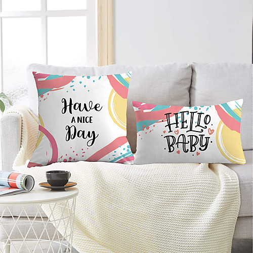 

Letters Double Side Cushion Cover 2PC Soft Decorative Square Throw Pillow Cover Cushion Case Pillowcase for Bedroom Livingroom Superior Quality Machine Washable Outdoor Cushion for Sofa Couch Bed Chair