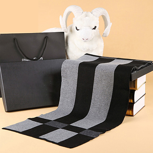 

Men's Rectangle Scarf Daily As Per Picture Scarf Color Block