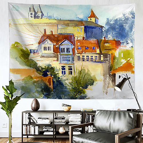 

Oil Painting Style Wall Tapestry Art Decor Blanket Curtain Hanging Home Bedroom Living Room Decoration Polyester