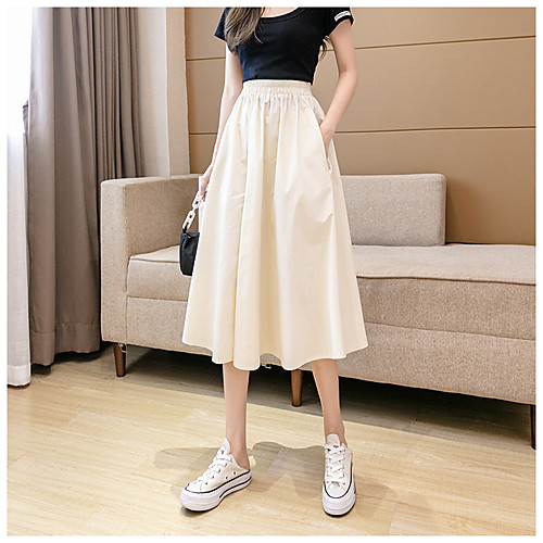 

Women's Date Weekend Basic Streetwear Capris Skirts Solid Colored Tulle Green White Black