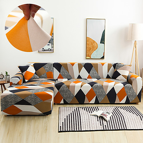 

Space-time Fragment Sofa Cover 1-Piece Couch Cover Fit for 1-4 Seater L-shape Couch Soft Stretch Slipcover Spandex Jacquard Fabric Easy to Install(1 Free Cushion Cover)