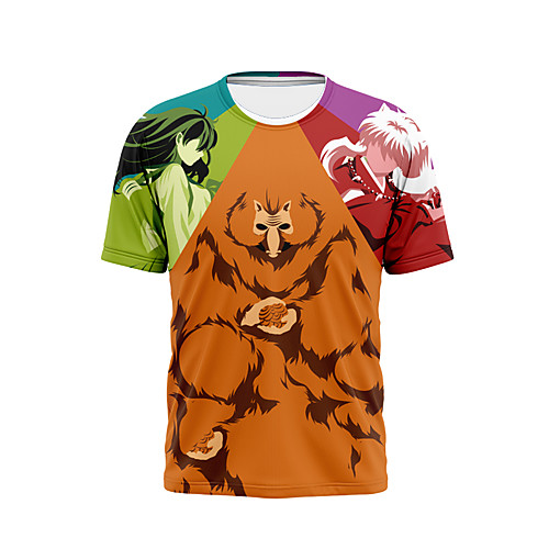 

Inspired by InuYasha Cosplay Anime Cartoon 100% Polyester Print 3D Harajuku Graphic T-shirt For Women's / Men's