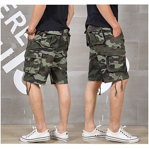 

Men's Classic Style Cargo Comfort Breathable Casual Shorts Tactical Cargo Pants Camouflage Knee Length Pocket Camouflage Gray Camouflage White Camouflage Green