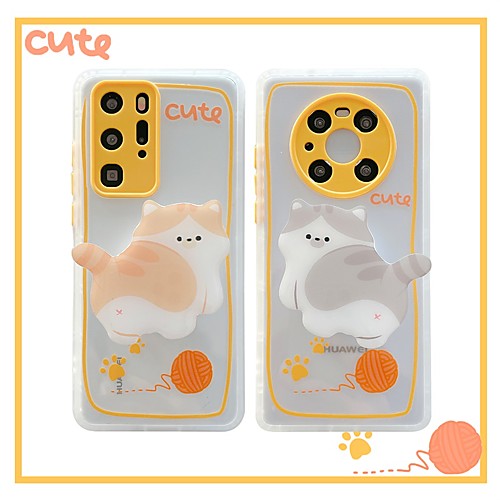 

Phone Case For Huawei Back Cover P40 P40 Pro Mate 40 Mate 40 Pro Shockproof Dustproof with Stand Cartoon TPU