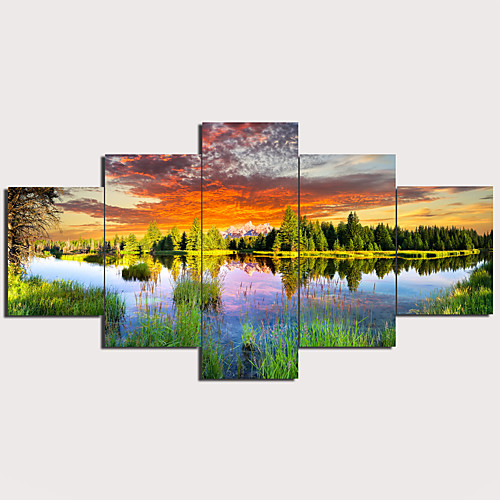 

5 Panels Wall Art Canvas Prints Painting Artwork Picture Landscape Painting Home Decoration Decor Rolled Canvas No Frame Unframed Unstretched