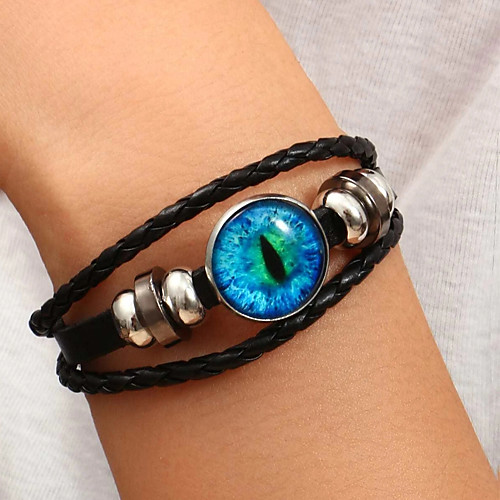 

Women's Bead Bracelet Braided Cat Eye Stylish Simple Ethnic Leather Bracelet Jewelry Black For Party Evening Gift Formal Prom Date