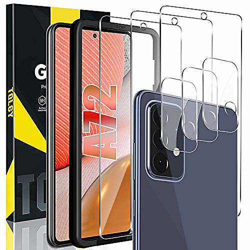 

3 pack screen protector compatible for samsung galaxy a72 5g 6.7 3 pack camera lens protector, tempered glass [anti-scratch] [easy installation] [case friendly] [bubble free] [9h hardness] - hd