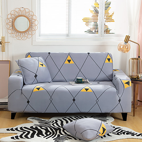 

Grey Stripes Print Dustproof All-powerful Slipcovers Stretch Sofa Cover Super Soft Fabric Couch Cover with One Free Boster Case(Chair/Love Seat/3 Seats/4 Seats)