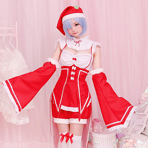 

Cosplay Dress Adults' Women's Christmas Festival Christmas Festival / Holiday Terylene Red Women's Easy Carnival Costumes Solid Color / Shorts / Hat / Hair Jewelry