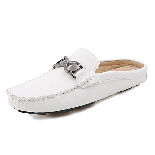 

Men's Clogs & Mules Flat Sandals Light Soles Casual Daily PU Breathable Non-slipping Wear Proof Blue White Black Spring Summer