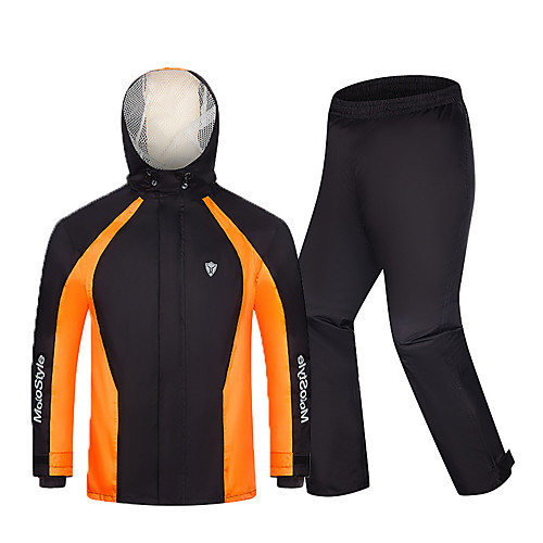 

Women's Rain Suit Rain Jacket Pants Hoodie Jacket Outdoor Reflective Waterproof Breathable Stain Resistant Clothing Suit Fishing Camping & Hiking Running Orange