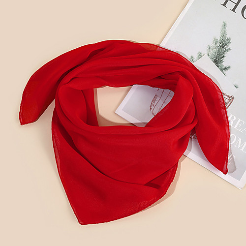 

Women's Square Scarf Holiday Red Scarf Solid Colored / Fall / Winter / Spring / Polyester