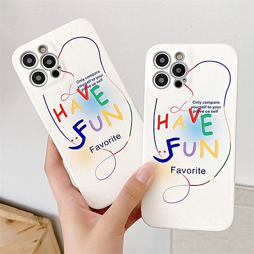 

Phone Case For Apple Back Cover iPhone 12 Pro Max 11 SE 2020 X XR XS Max 8 7 Shockproof Dustproof Word / Phrase TPU