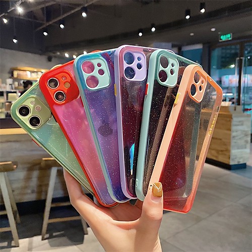 

Phone Case For Apple Back Cover iPhone 12 Pro Max 11 SE 2020 X XR XS Max 8 7 Shockproof Dustproof Transparent Glitter Shine TPU