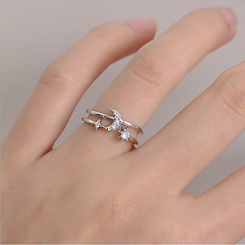 

Ring Classic Silver Rhinestone Alloy Moon Star Butterfly Stylish Elegant European 1pc One Size / Women's