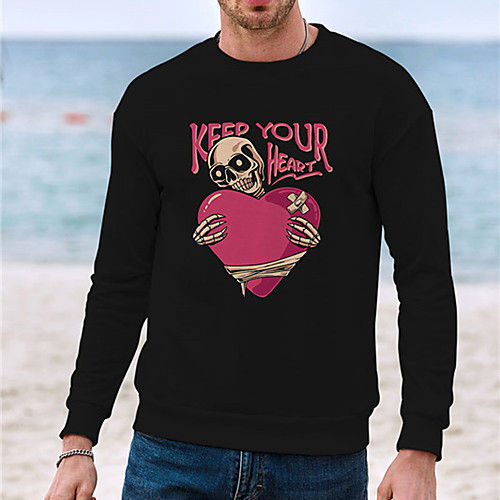 

Men's Unisex Sweatshirt Graphic Prints Skull Casual Daily Holiday Hot Stamping Casual Designer Hoodies Sweatshirts Black