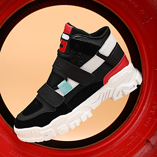 

Men's Trainers Athletic Shoes Sporty Daily Outdoor PU Tissage Volant Breathable Non-slipping Wear Proof White Black Beige Fall Spring