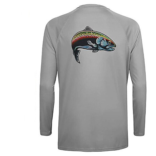 

CAWANFLY Men's Fishing Shirt Outdoor Long Sleeve UPF50 UV Protection Quick Dry Lightweight Breathable Top Autumn / Fall Spring Summer Athleisure Fishing Camping & Hiking Grey / Micro-elastic