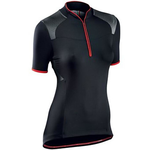 

CAWANFLY Women's Short Sleeve Cycling Jersey Summer Black Bike Tracksuit Jersey Top Road Bike Cycling Quick Dry Sports Clothing Apparel / Micro-elastic